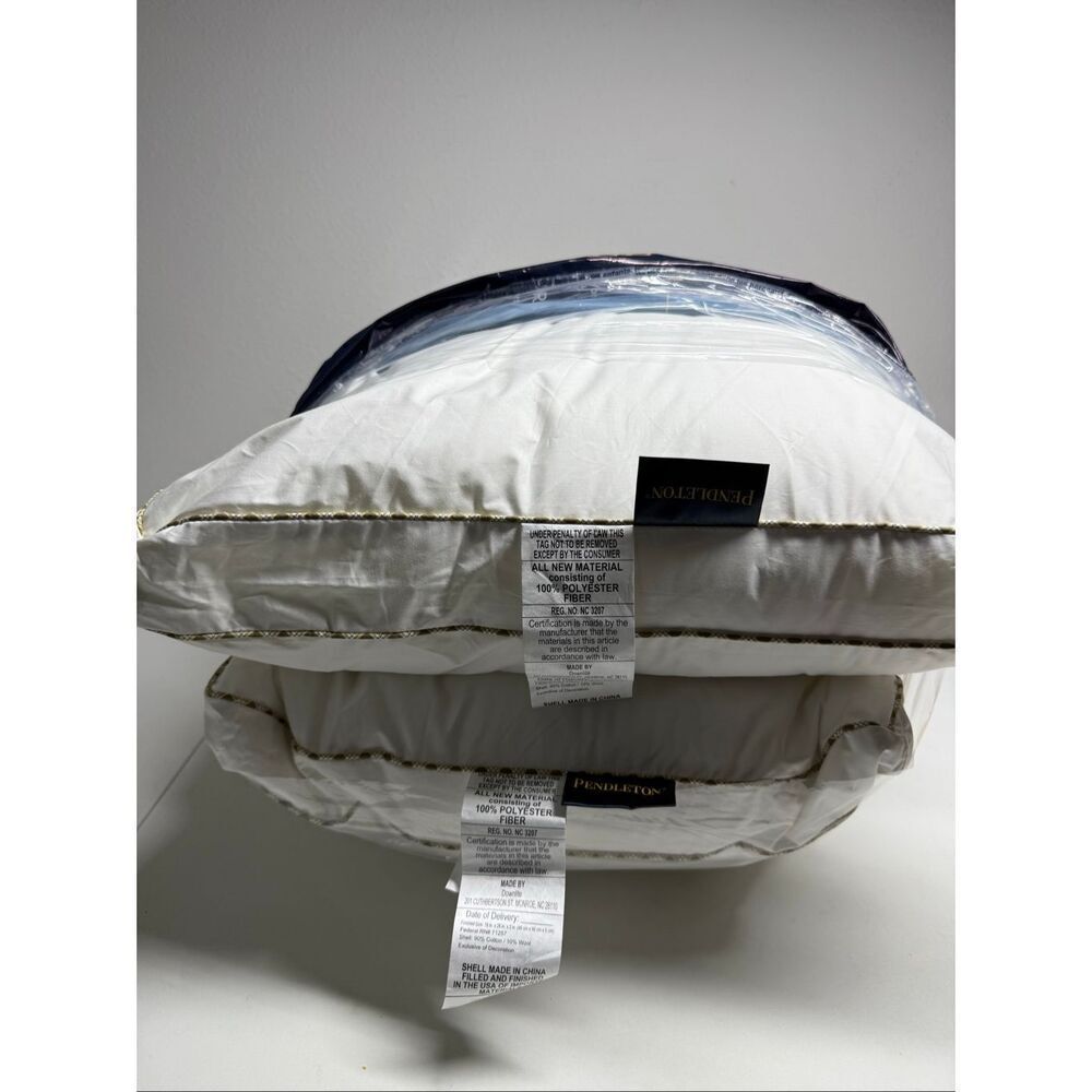 NWT Pendleton 2 Pillows Wool Cotton Temperature Control All Position Support - Picture 9 of 11